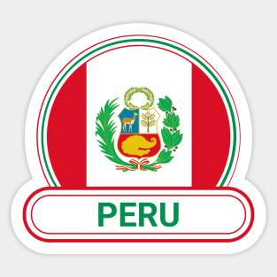 Peru Country Badge - Peru Flag Sticker